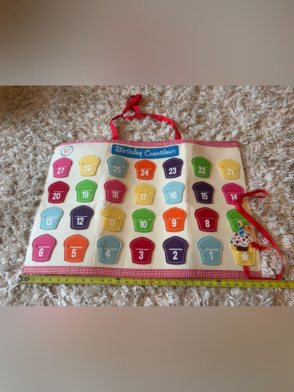 Rare Elf On The Shelf Birthday Countdown Felt Calendar Hard to Find